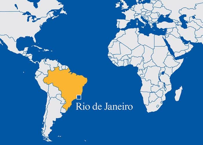 dunia peta yang menunjukkan Rio de Janeiro
